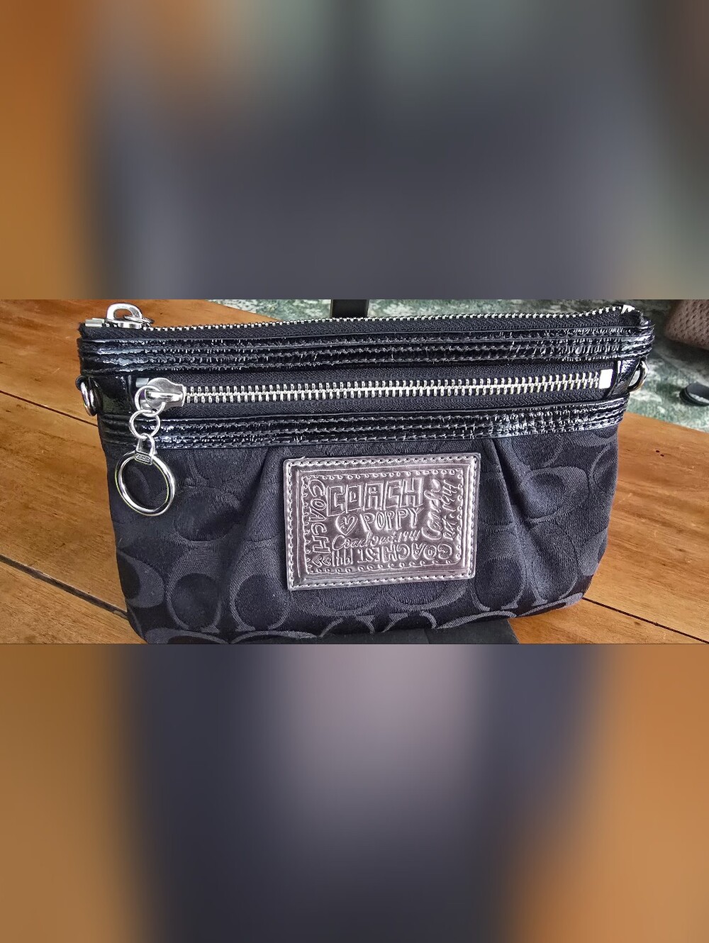 Coach Poppy Signature Sateen Wristlet
